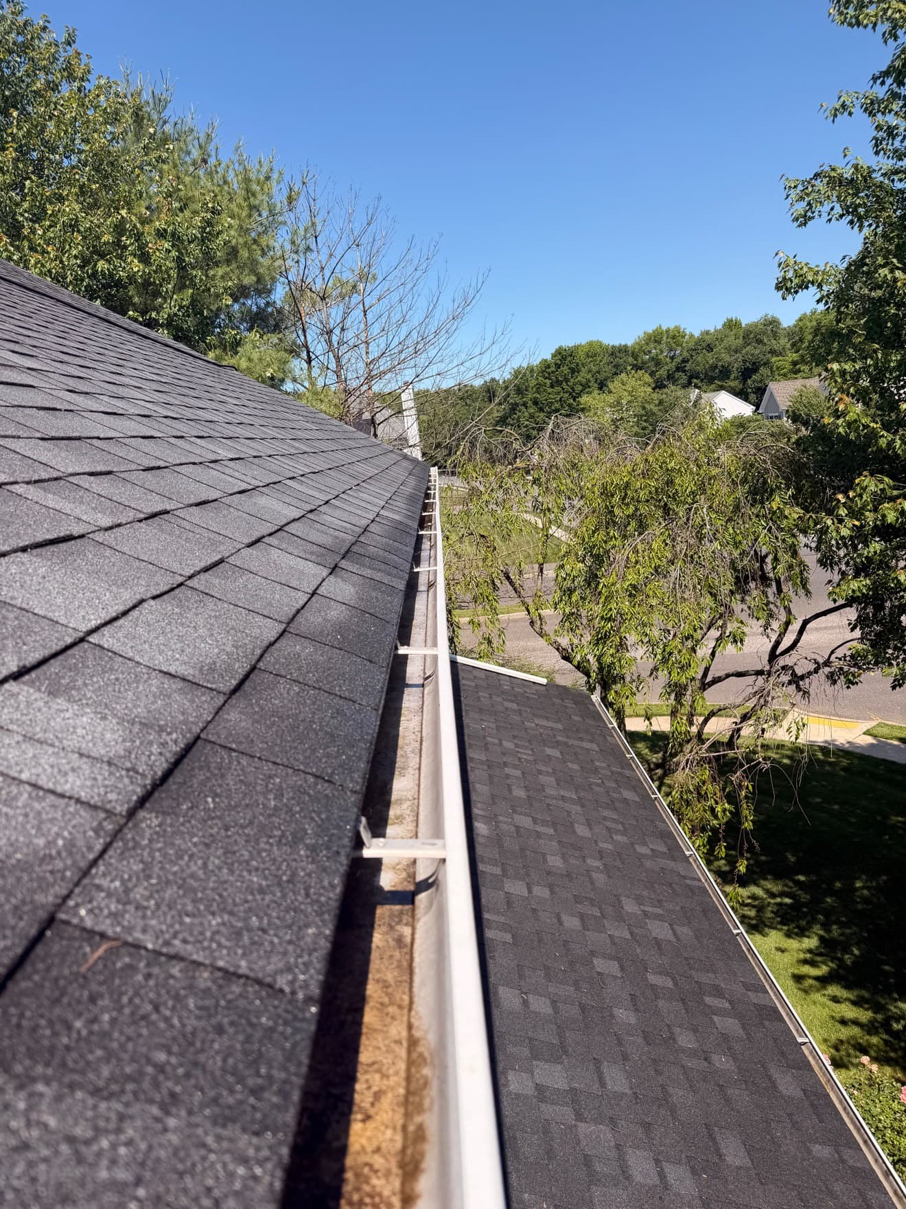 Gutter cleaning — after